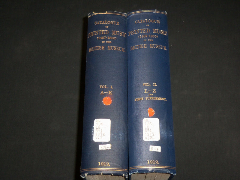1912 CATALOGUE OF PRINTED MUSIC IN THE BRITISH MUSEUM VOLUME 1 & 2- KD 1399