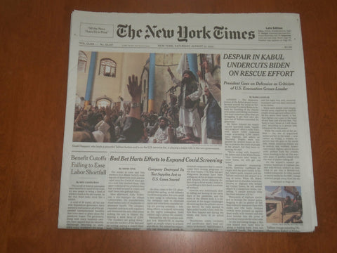 2021 AUGUST 21 NEW YORK TIMES -DESPAIR IN KABUL UNDERCUTS BIDEN ON RESCUE EFFORT