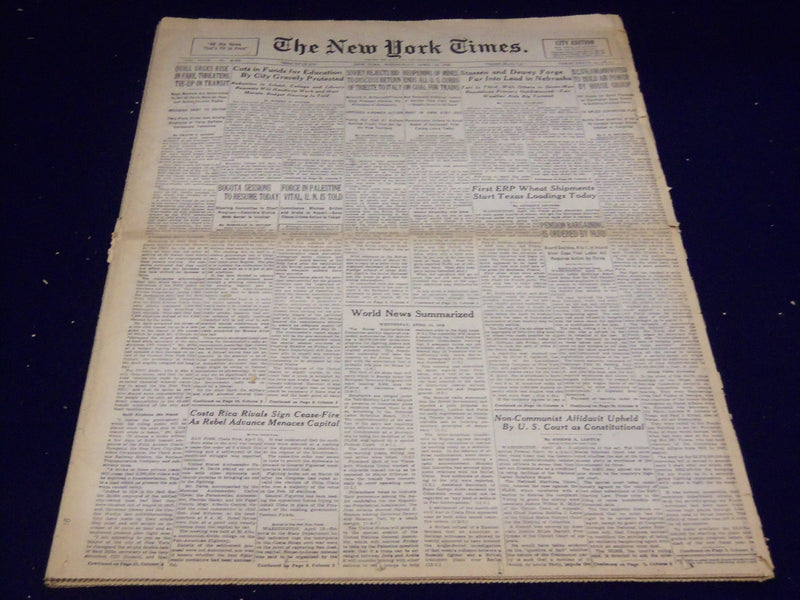 1948 APRIL 14 NEW YORK TIMES - STASSEN & DEWEY IN LEAD - NT 2921