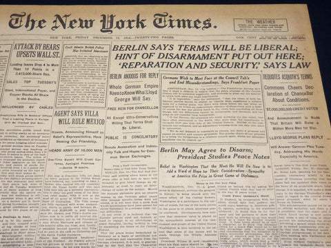 1916 DECEMBER 15 NEW YORK TIMES - BERLIN SAYS TERMS WILL BE LIBERAL - NT 8636
