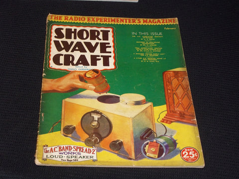 1933 FEBRUARY SHORT WAVE CRAFT MAGAZINE NICE COVER - E 118
