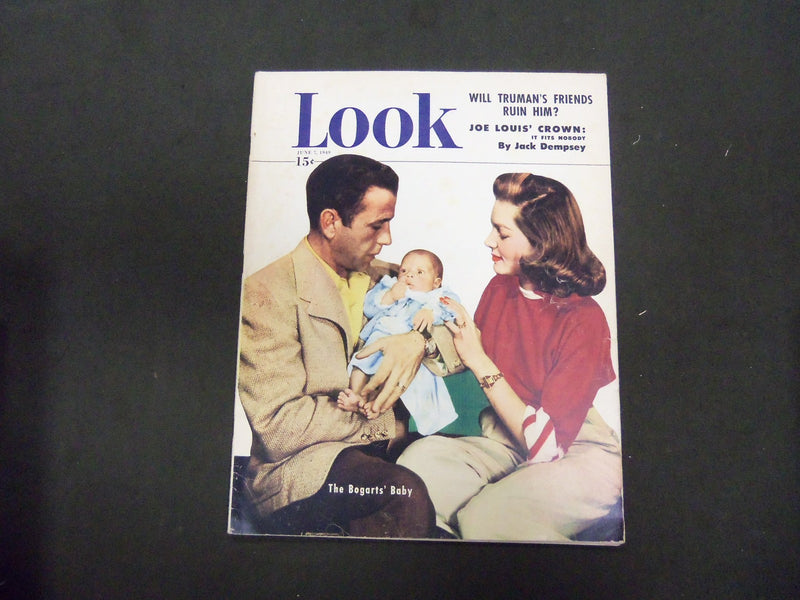 1949 JUNE 7 LOOK MAGAZINE - BOGART BACALL & BABY - GREAT PHOTOS & ADS - ST 2834