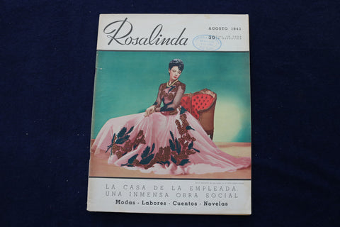 1943 AUGUST ROSALINDA MAGAZINE - GENE TIERNEY COVER - SPANISH - E 23858