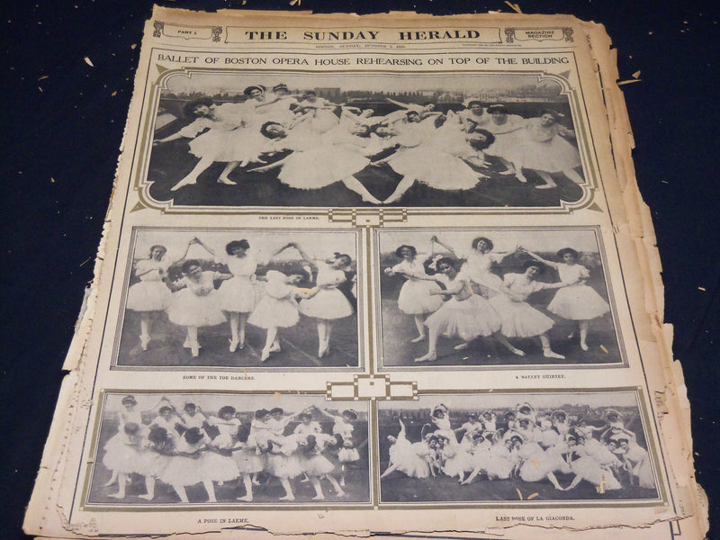 1909 THE BOSTON HERALD SUNDAY MAGAZINE SECTIONS LOT OF 21 - NICE PHOTOS - UP 94