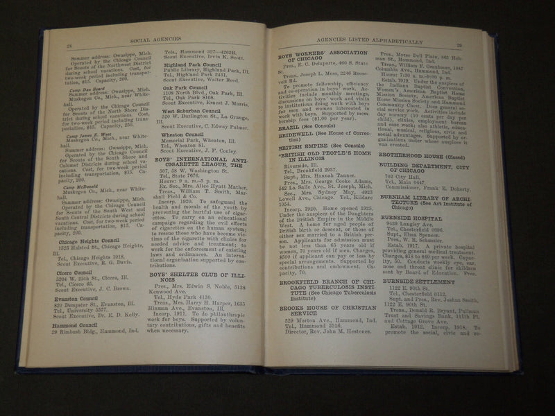 1926 SOCIAL SERVICE IN CHICAGO AND SUBURBS DIRECTORY - KD 5140