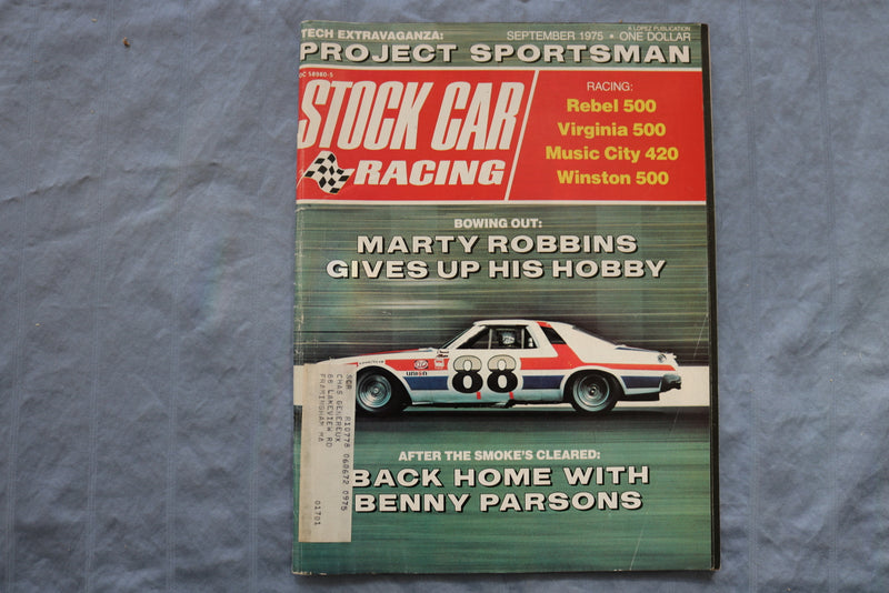 1975 SEPTEMBER STOCK CAR RACING MAGAZINE - PROJECT SPORTSMAN - ST 1003V
