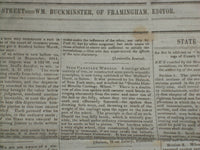 1847 SEPTEMBER 4 MASSACHUSETTS PLOUGHMAN NEWSPAPER -ETHERAL INHALATION - NP 5149