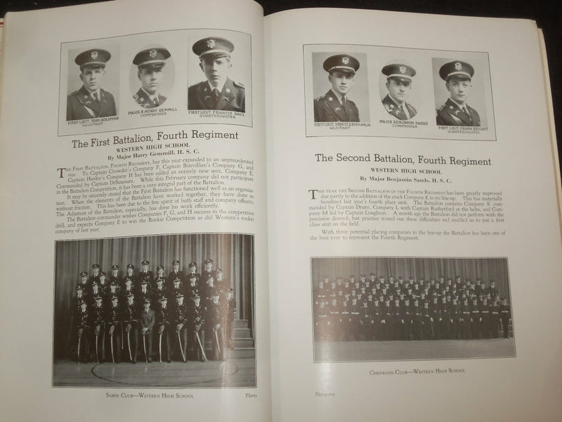 1935 THE ADJUTANT WASHINGTON HIGH SCHOOL CADETS YEARBOOK- WASHINGTON, DC-YB 1991