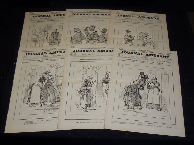 1881-1884 JOURNAL AMUSANT ILLUSTRE FRENCH MAGAZINE LOT OF 30 - FASHION - O 3197K