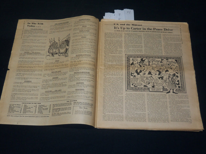 1978 JANUARY 9 THE TRIB NEWSPAPER VOLUME 1 NO. 1 - PEACE FOR ISRAEL - NP 4914