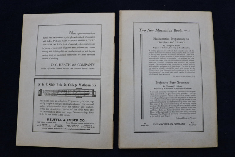 1929 THE AMERICAN MATHEMATICAL MONTHLY MAGAZINE - LOT OF 8 - O 3482