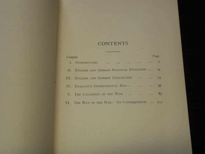 1917 BRITAIN VERSUS GERMANY BOOK OPEN LETTER BY HON. J. M. ROBERTSON - J 7432