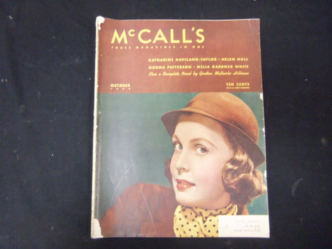 1938 OCTOBER MCCALL'S MAGAZINE - NICE ILLUSTRATIONS, STORIES & ADS - ST 3892