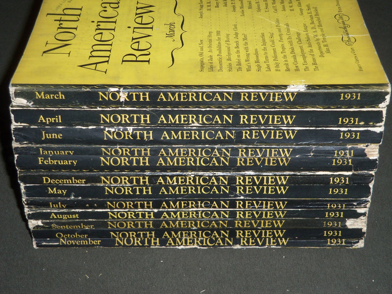 1931 NORTH AMERICAN REVIEW LOT OF 12 ISSUES - GREAT STORIES/ARTICLES - WR 913