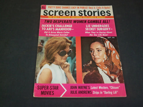 1970 SEPTEMBER SCREEN STORIES MAGAZINE - JACKIE KENNEDY AND LIZ TAYLOR - SP 8212