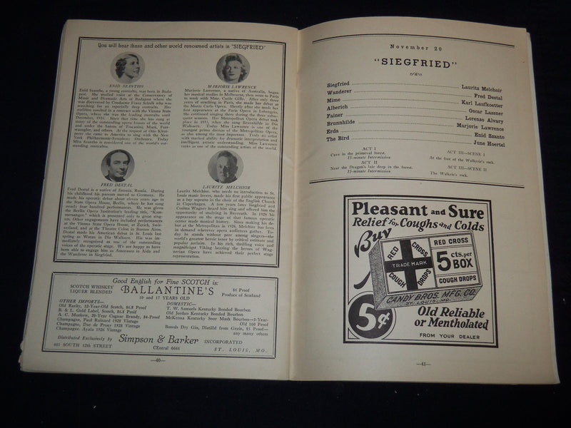 1939 ST. LOUIS GRAND OPERA ASSOCIATION PROGRAM - FALL SEASON - J 9047