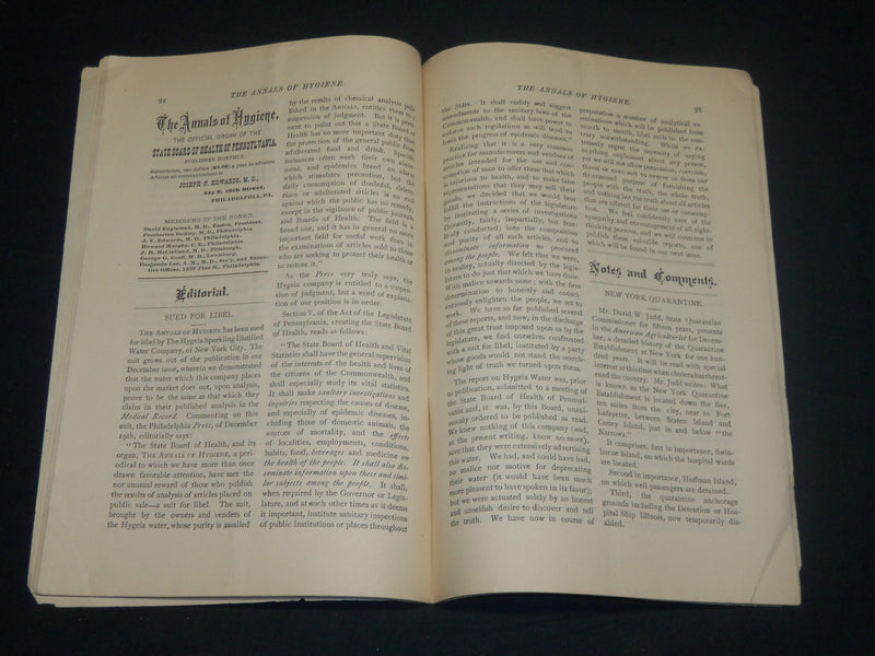1887-1888 THE ANNALS OF HYGIENE MAGAZINE LOT OF 7 - NICE ADS - WR 133