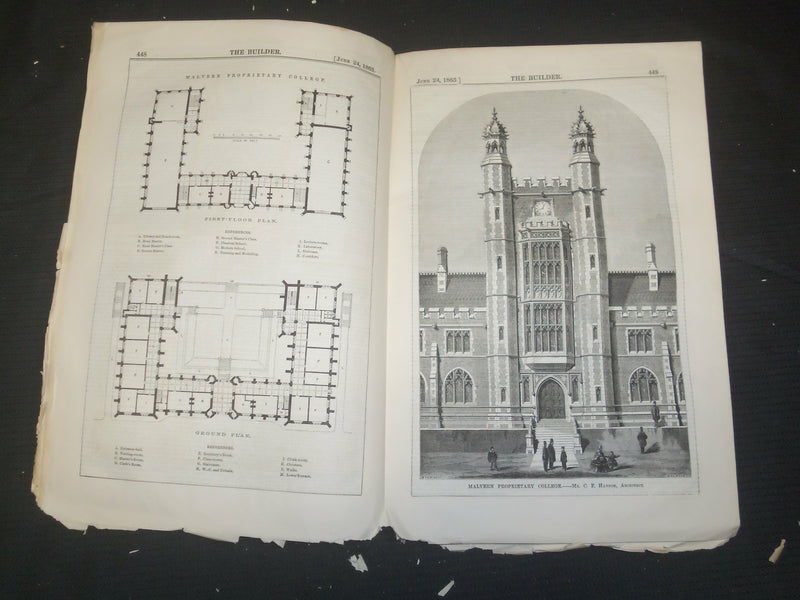 1865 JUNE 24 THE BUILDER ARCHITECT MAGAZINE - ILLUSTRATIONS - ST 415T