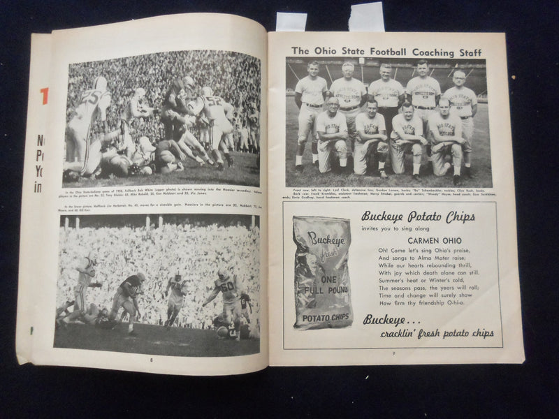 1959 NOV 7 FOOTBALL PROGRAM-INDIANA UNIV VS. OHIO STATE UNIV.-TOM MATTE-SP 5454U