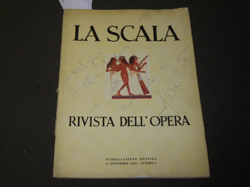1949 NOVEMBER 15 LA SCALA RIVISTA DELL'OPERA #1 MAGAZINE - SIGNED - J 3795