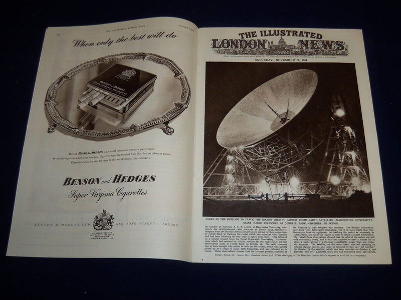 1957 NOVEMBER 2 ILLUSTRATED LONDON NEWS MAGAZINE - RADIO TELESCOPE - E 8049