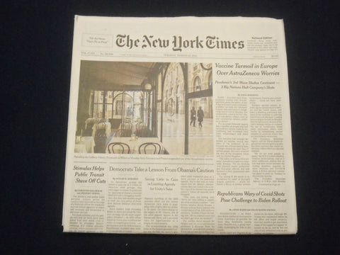 2021 MARCH 16 NEW YORK TIMES- VACCINE TURMOIL IN EUROPE OVER ASTRAZENECA WORRIES