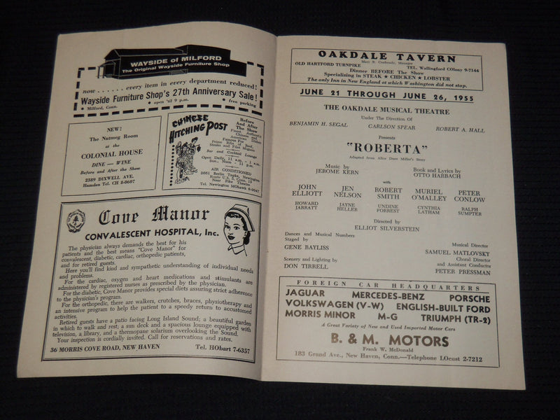 1954-1964 OAKDALE MUSICAL THEATRE PROGRAMS LOT OF 8 ISSUES - WALLINGFORD - K 638
