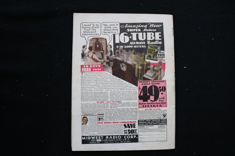 1933 DECEMBER SHORT WAVE CRAFT MAGAZINE - 2-TUBE SUPER-HET COVER - E 10554
