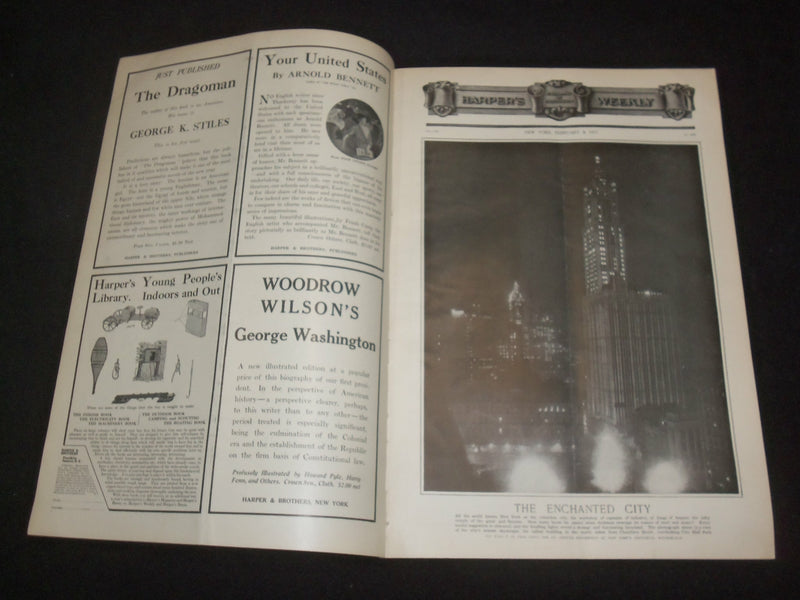 1913 FEBRUARY 8 HARPER'S WEEKLY MAGAZINE -NEW YORK, THE ENCHANTED CITY - ST 6377