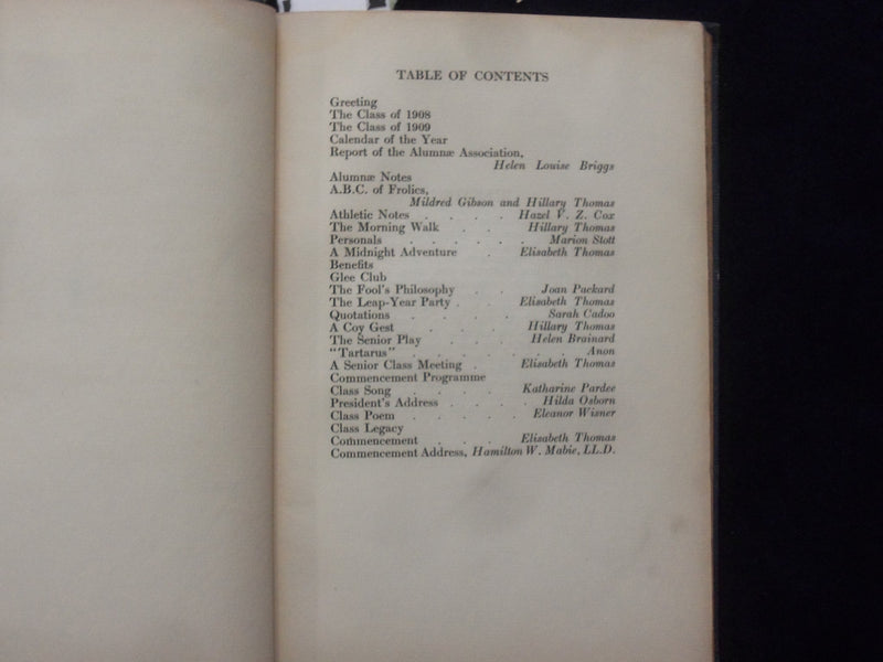 1908 THE LOG - KENT PLACE HARDCOVER BOOK - SUMMIT, NEW JERSEY - K 186