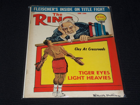 1966 JUNE THE RING MAGAZINE - CASSIUS CLAY FRONT COVER - E 3931