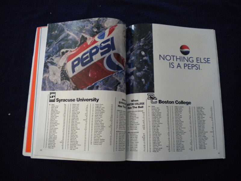 19895 NOVEMBER 18 FOOTBALL PROGRAM - SYRACUSE UNIV VS BOSTON COLLEGE - SP 3624R