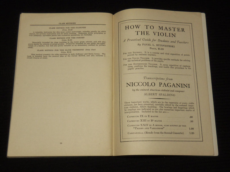 1930'S A CATALOG OF MUSIC FOR THE VIOLIN - VIOLONCELLO - ENSEMBLE MUSIC - K 585