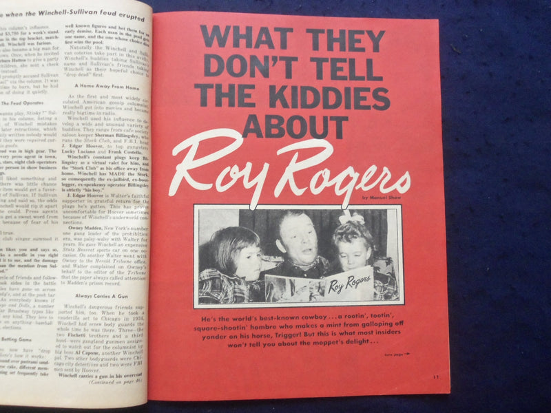1956 MARCH INSIDE STORY MAGAZINE - ROY ROGERS-LENA HORNE-ED SULLIVAN - SP 4781O