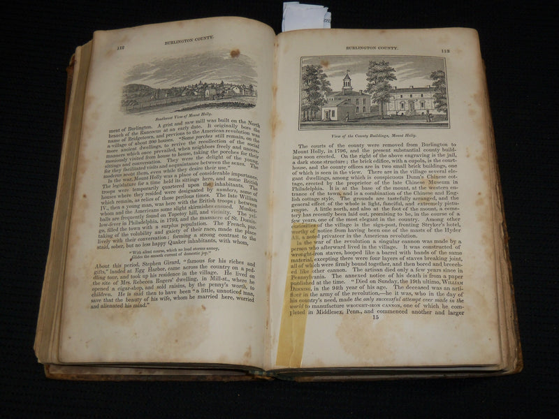 1844 HISTORICAL COLLECTIONS OF THE STATE OF NEW JERSEY BY JOHN BARBER - KD 7355