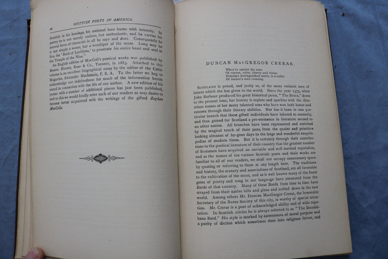 1889 SCOTTISH POETS IN AMERICA HARDCOVER BOOK BY JOHN ROSS - KD 9497