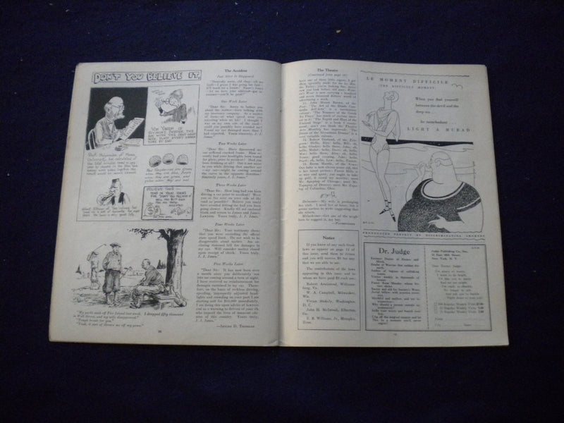 1930 AUGUST 9 JUDGE MAGAZINE - RELAXATION - B 438J