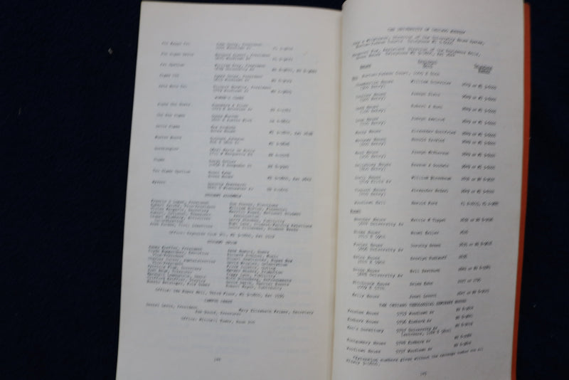 1949-1950 THE UNIVERSITY OF CHICAGO STUDENT DIRECTORY SOFTCOVER BOOK - K 866