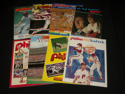PHILADELPHIA PHILLIES YEARBOOKS & SCORECARDS LOT OF 8 - O 3027A
