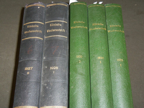1927-1935 KLINISCHE WOCHENSCHRIFT GERMAN VOLUME LOT OF 5 - R 7