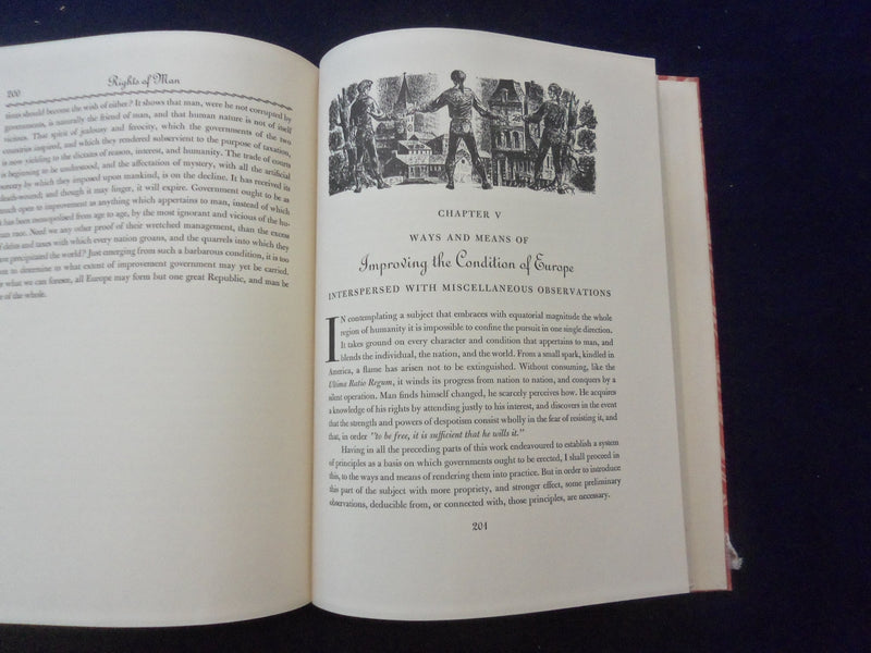 1961 RIGHTS OF MAN HARDCOVER BOOK BY THOMAS PAINE - HERITAGE PRESS - KD 8595