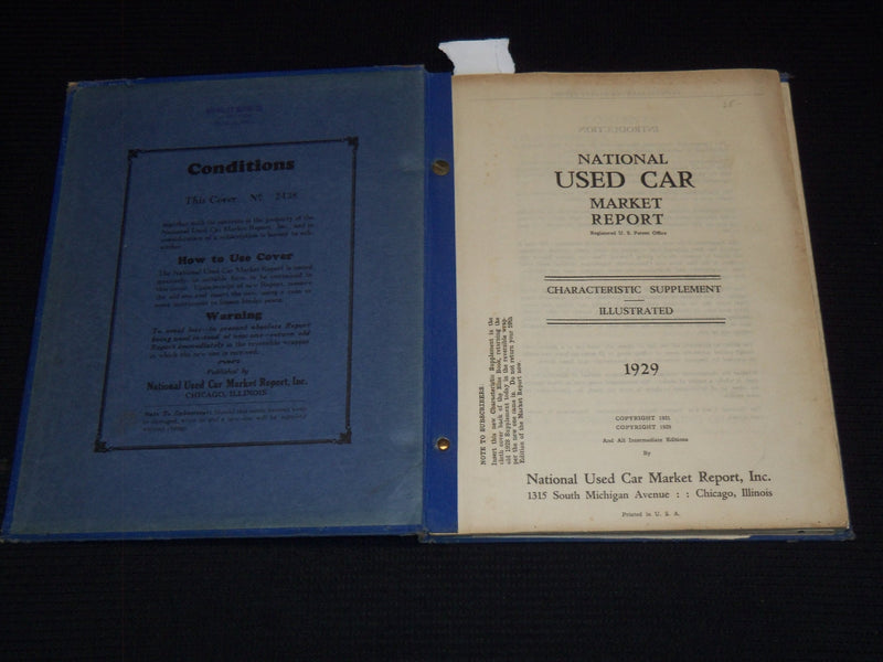 1929-1930 NATIONAL USED CAR MARKET REPORT - CHICAGO, IL - KD 7845