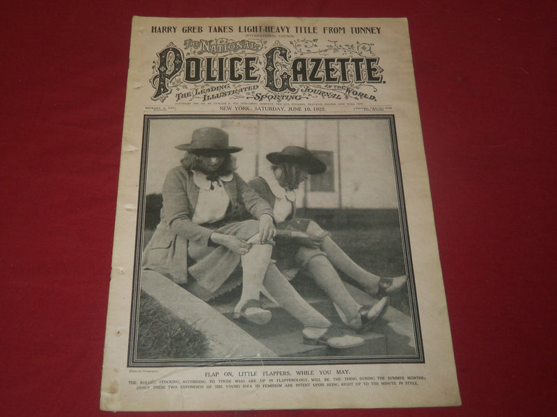 1922 JUNE 10 THE NATIONAL POLICE GAZETTE MAGAZINE - PILLORY - TUNNEY - B 5743