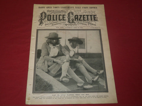 1922 JUNE 10 THE NATIONAL POLICE GAZETTE MAGAZINE - PILLORY - TUNNEY - B 5743