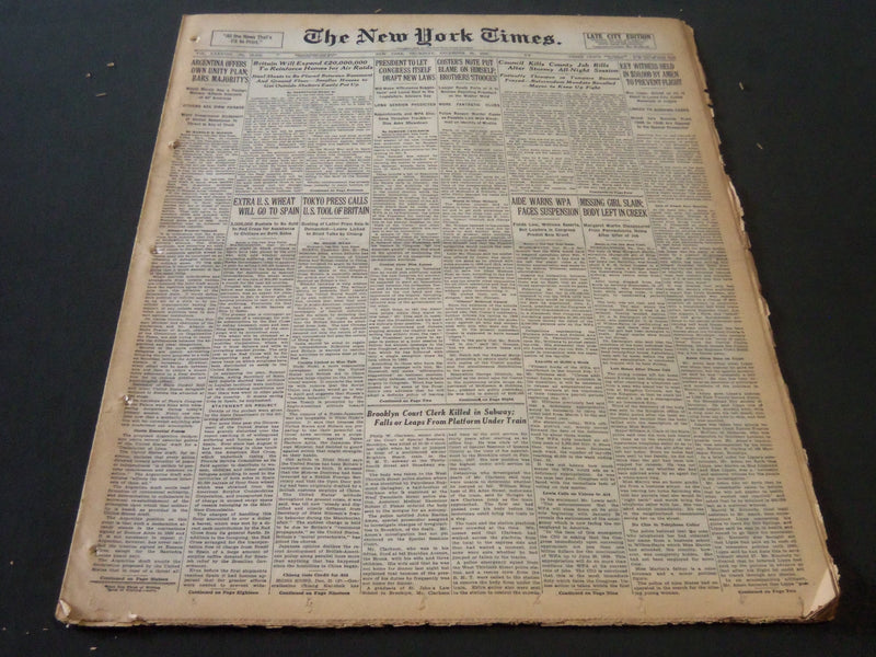 1938 DECEMBER 22 NEW YORK TIMES - CONNIE MACK 76 TOMORROW - NT 6264
