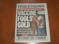 2021 SEPTEMBER 1 NEW YORK DAILY NEWS NEWSPAPER - PAID FOR FAKE VACCINATION CARDS
