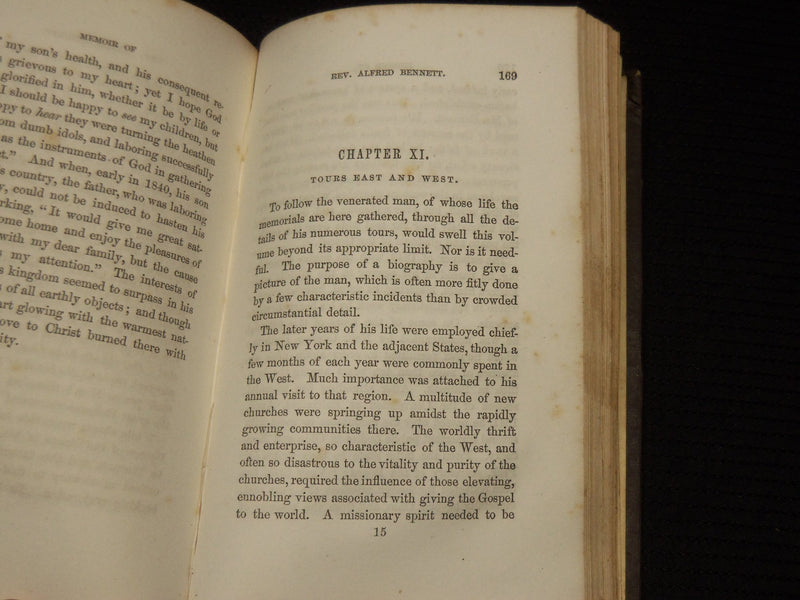 1852 MEMOIR OF ALFRED BENNETT BOOK BY H. HARVEY - KD 9420