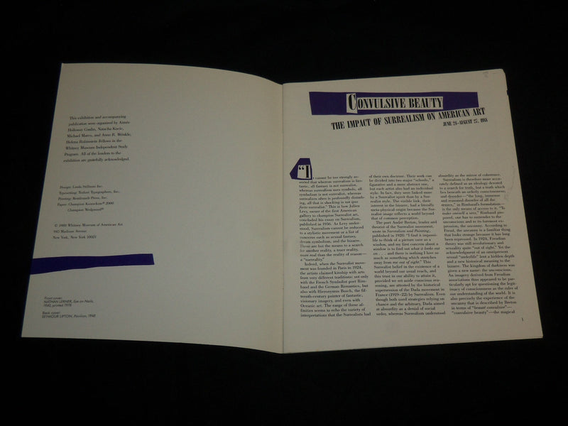 1988 CONVULSIVE BEAUTY SURREALISM OF AMERICAN ART BOOK - STAMFORD CT - J 6815