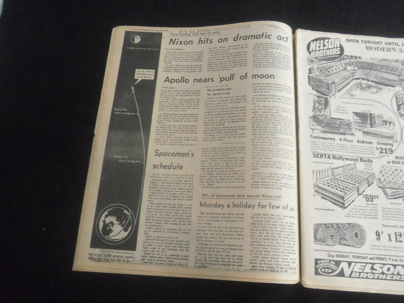 1969 JULY 18 CHICAGO AMERICAN TODAY NEWSPAPER - APOLLO 11 NEARING MOON - NP 5844