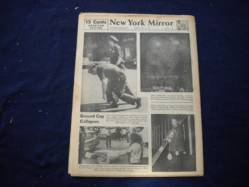 1962 JULY 15 NEW YORK MIRROR NEWSPAPER - BARBARA LONDON COVER PHOTO - NP 6002